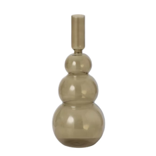Vase à Bulles en Verre Vert Olive