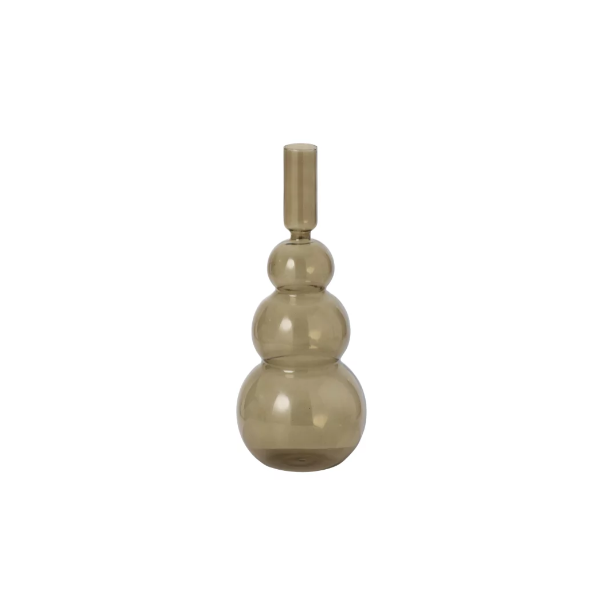 Vase à Bulles en Verre Vert Olive