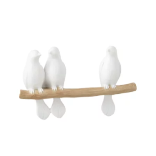 Statuette 3 Oiseaux Sur Branche
