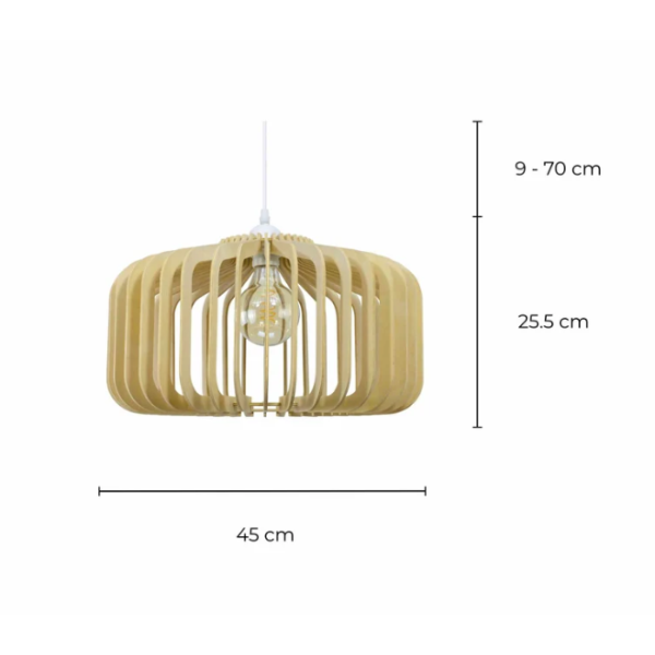 Suspension « Tistone » en Bois de Tilleul Naturel