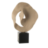 Sculpture sur Socle Résine Beige & Noir