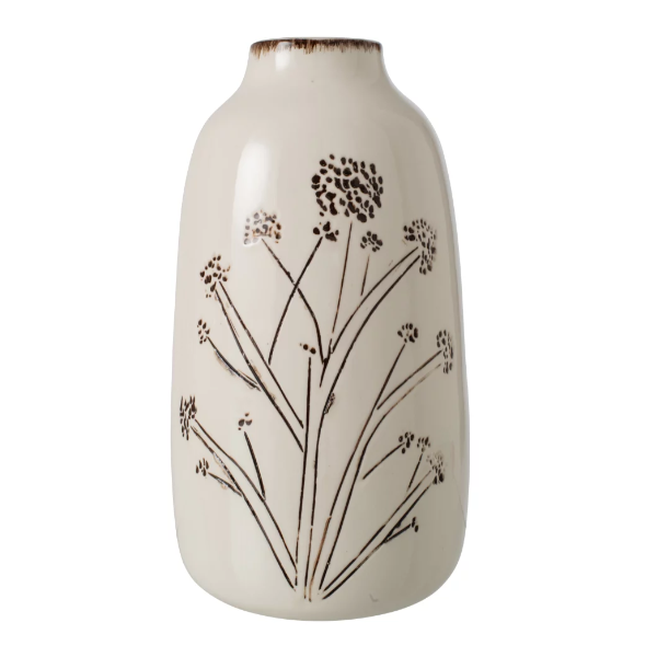 Vase Fleurs Blanc & Noir - GM