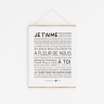 Affiche A3 " Je t'aime"