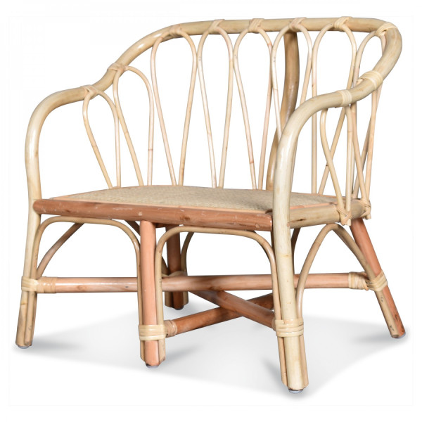 Fauteuil 2 places en rotin marron pour enfant