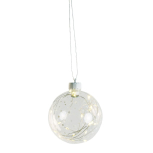 Boule de noël lumineuse LED à pois (diam. 10cm)