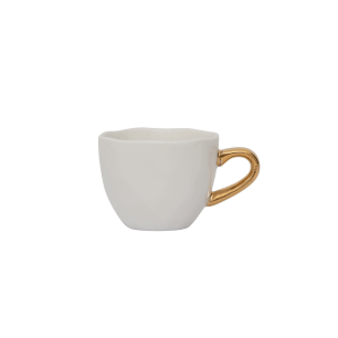 Tasse à espresso "Blanche" à anse dorée