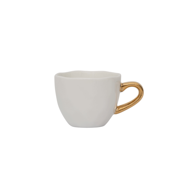 Tasse à espresso "Blanche" à anse dorée