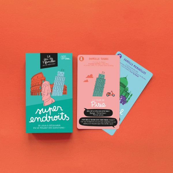 Jeu de cartes "7 familles super endroits"