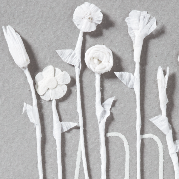 Carte fleur blanche "Happy Birthday"