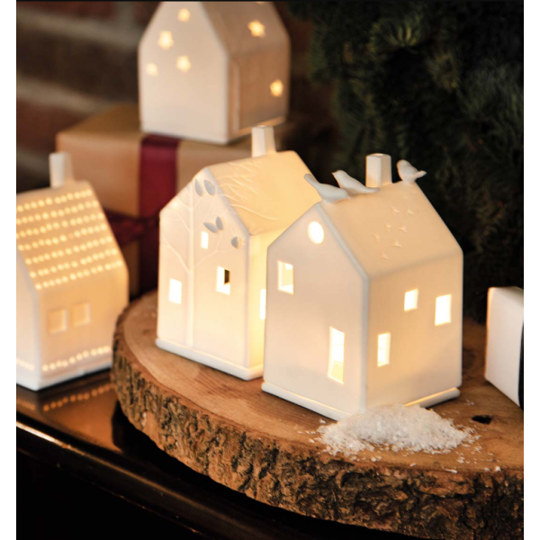 Photophore en porcelaine - Maison dans l'arbre