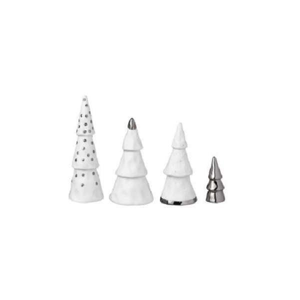 Set de 4 arbres "Argentés"