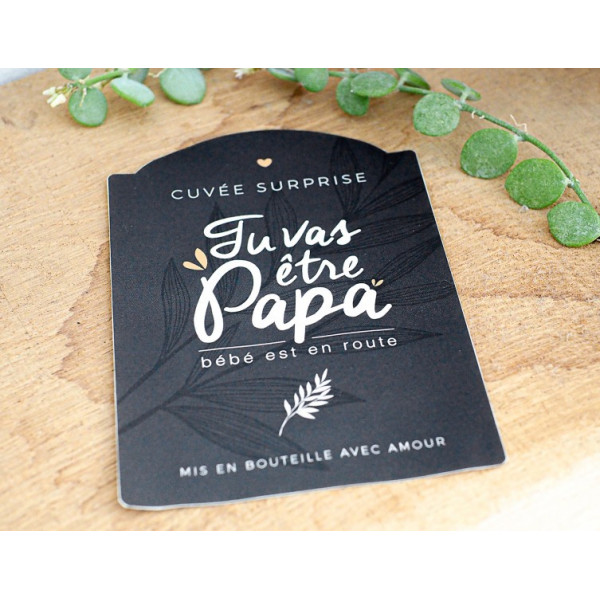 Etiquette de bouteille personnalisée "Tu vas être papa"