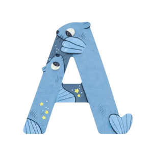 Lettre en bois "A" bleu
