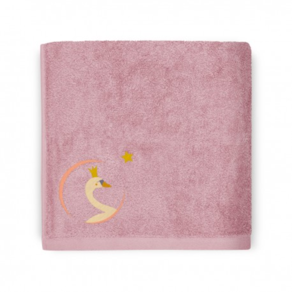Serviette de bain enfant "Cygne rose" - 70x140